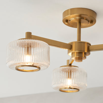 Stamford Ceiling Light Brushed Aged Brass – Brass