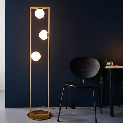 Teo 3 Floor Lamp Brushed Gold – Gold