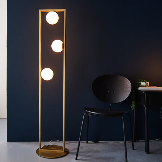 Teo 3 Floor Lamp Brushed Gold – Gold