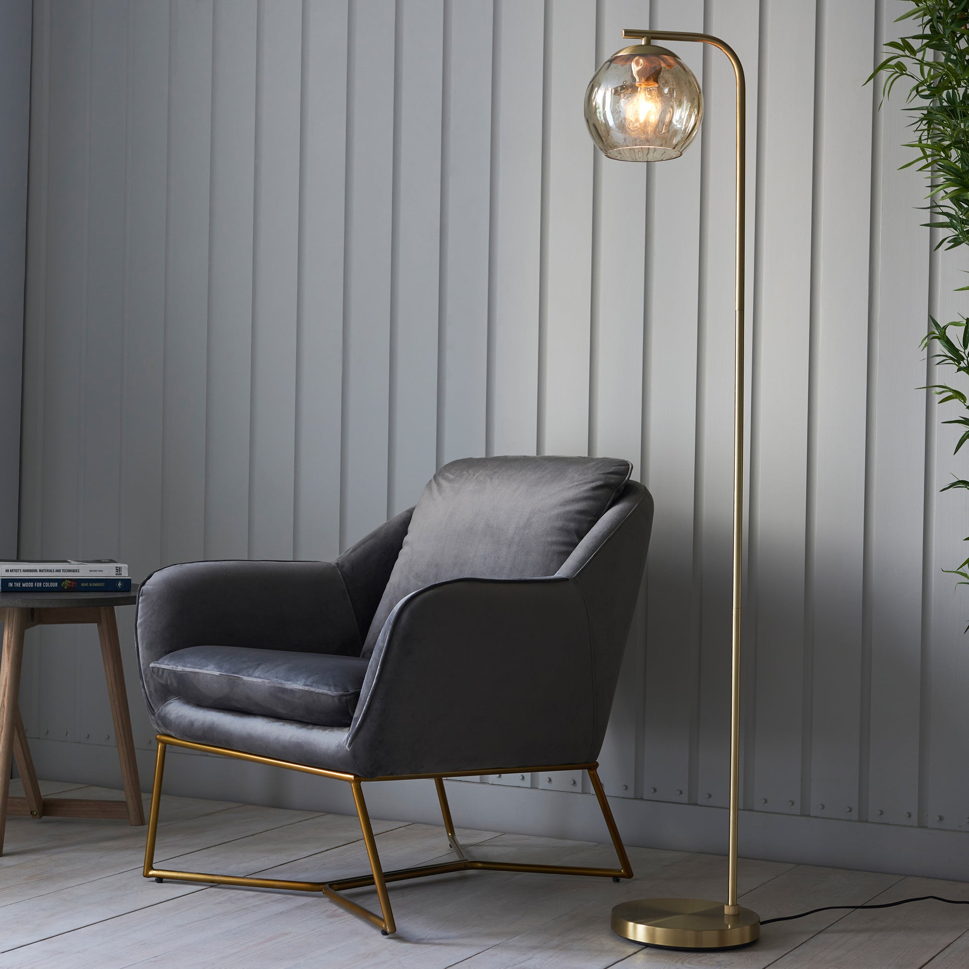Dimple 1 Floor Light Satin Gold – Brass