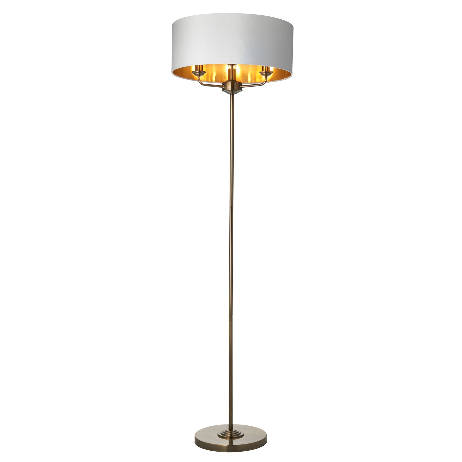 Highclere 3 Floor Light Antique Brass – Brass