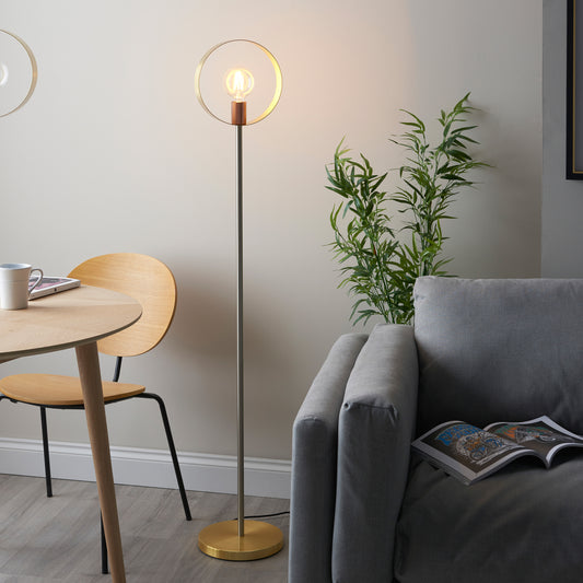 Hoop Floor Light Brushed Gold – Brass