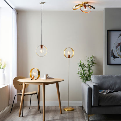 Hoop Floor Light Brushed Gold – Brass