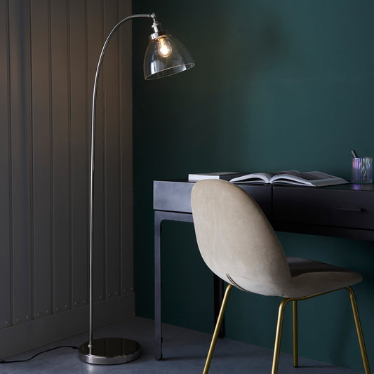Hansen Floor Lamp Bright Nickel – Nickel