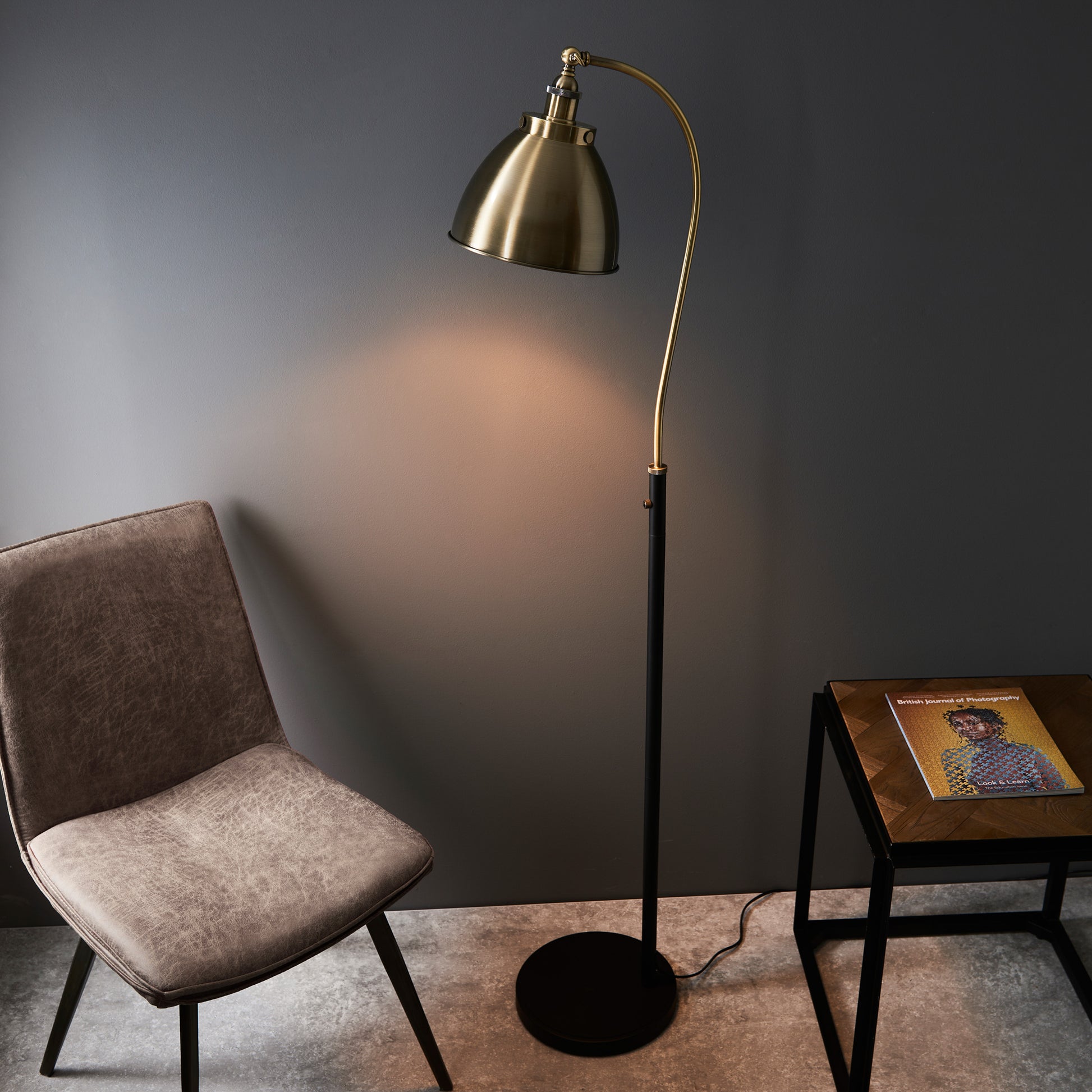 Franklin Floor Lamp Antique Brass – Pewter