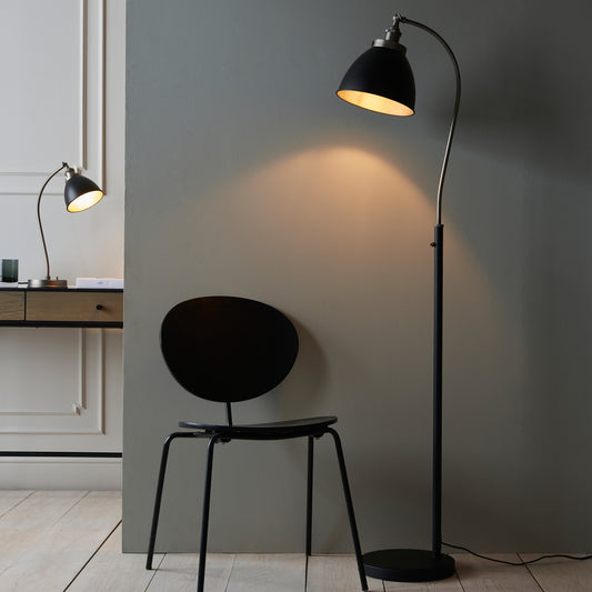 Franklin Floor Lamp Pewter – Black
