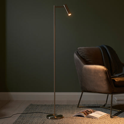 Dedicated Reader 1 Floor Lamp Satin Nickel – Nickel