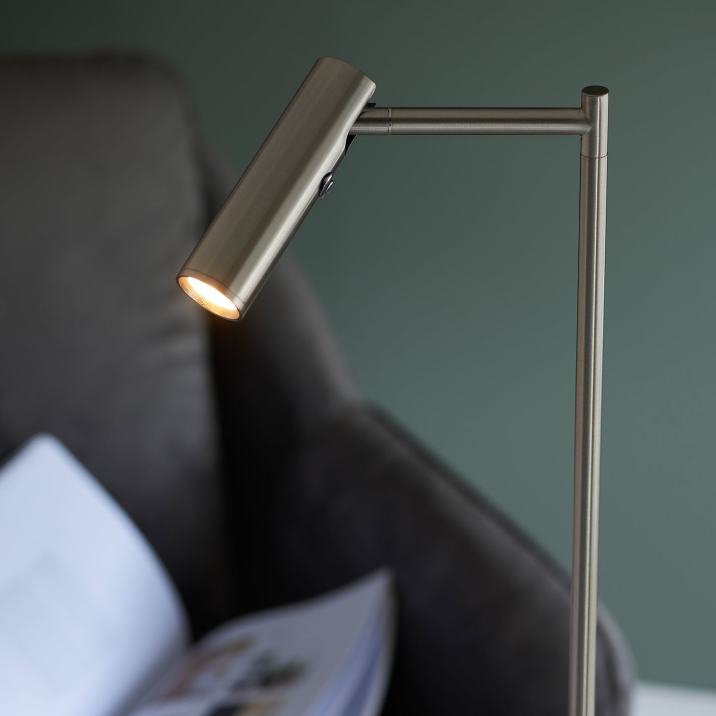 Dedicated Reader 1 Floor Lamp Satin Nickel – Nickel