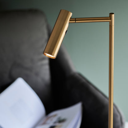 Dedicated Reader 1 Floor Lamp Satin Warm Brass – Brass