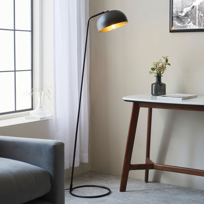 Brair 1 Floor Light Matt Black & Antique Brass – Brass