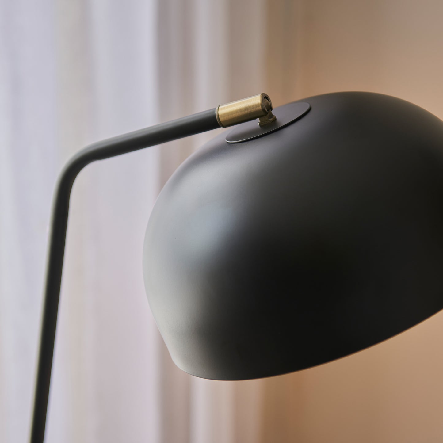 Brair 1 Floor Light Matt Black & Antique Brass – Brass