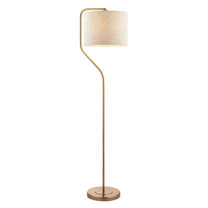 Clement Floor Lamp Brushed Aged Brass – Natural