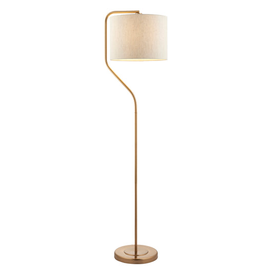 Clement Floor Lamp Brushed Aged Brass – Natural