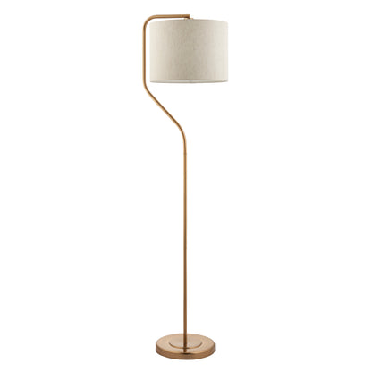 Clement Floor Lamp Brushed Aged Brass – Natural