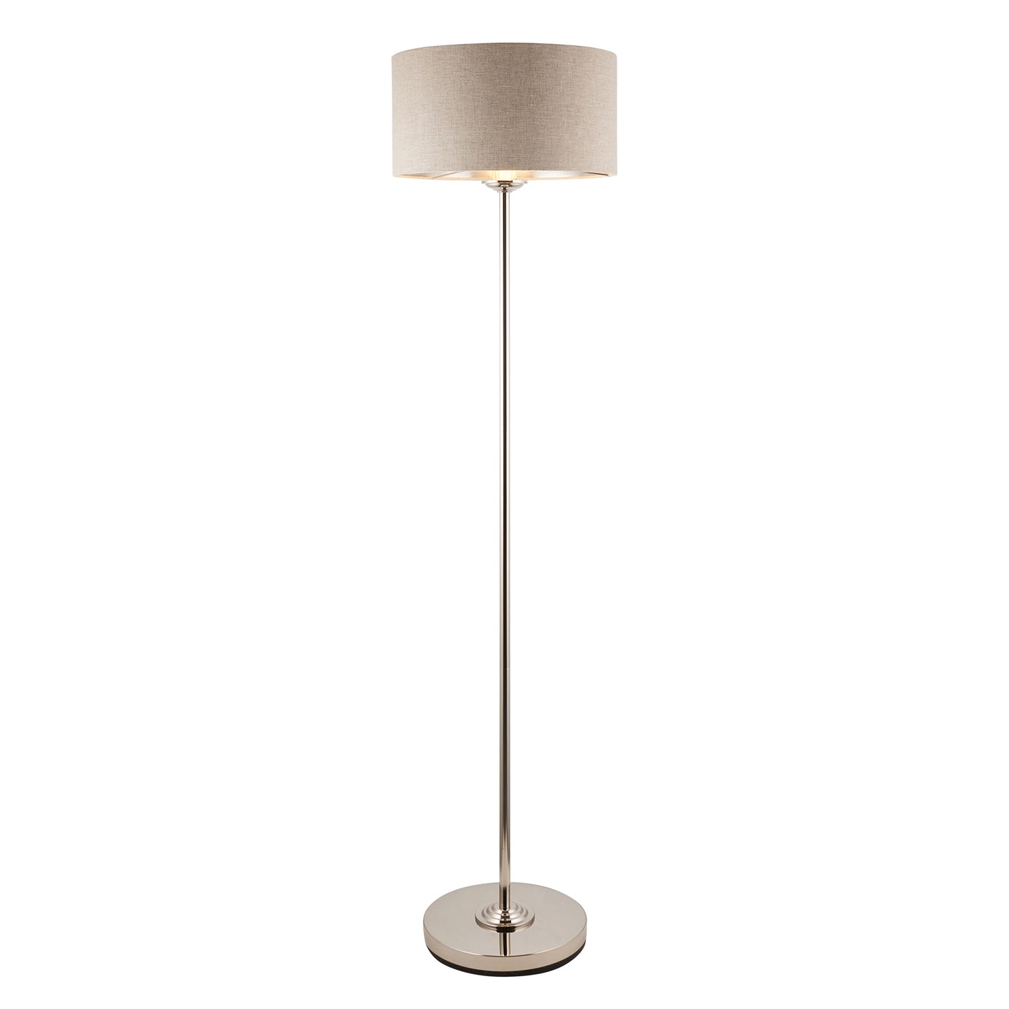 Highclere Floor Lamp Brushed Chrome – Natural
