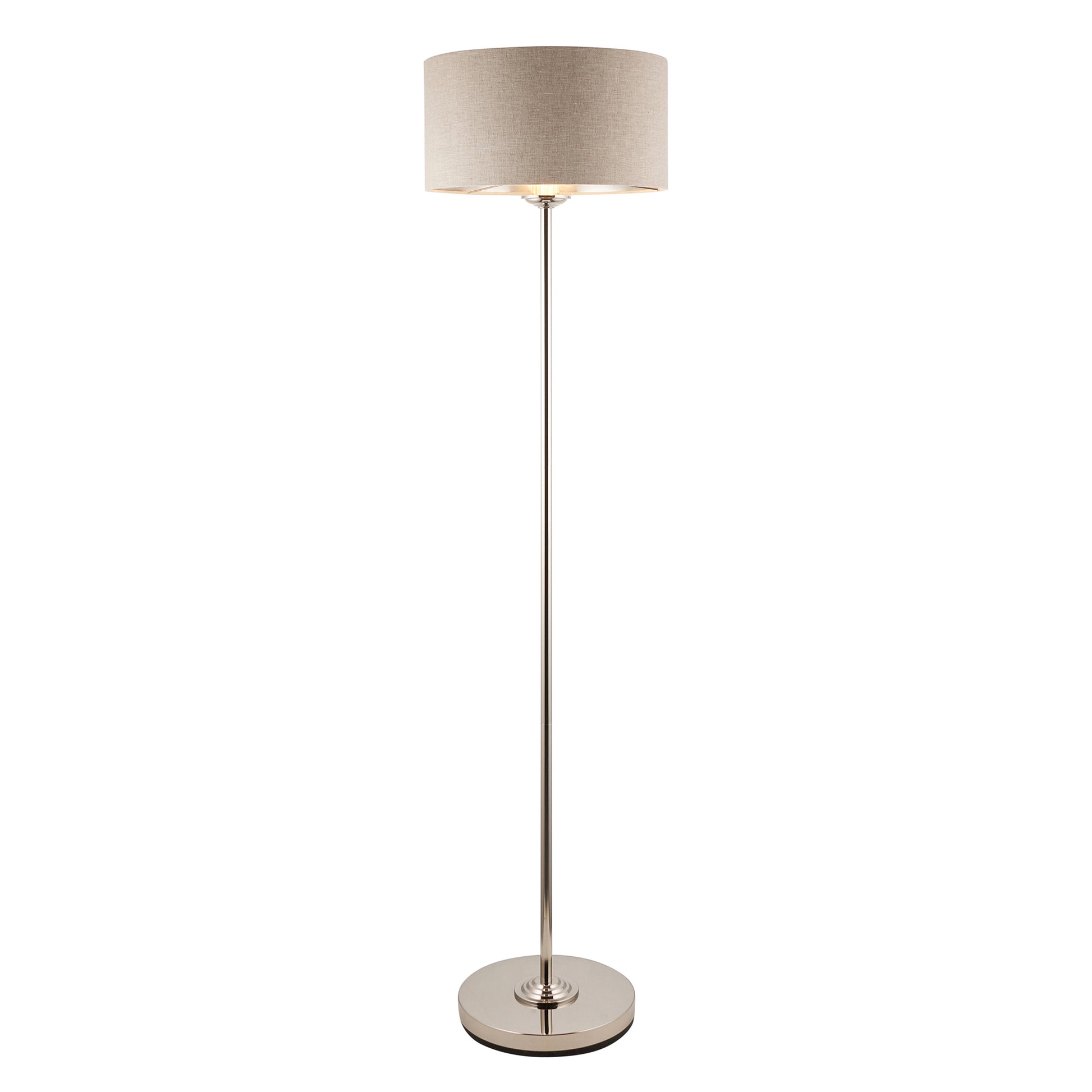 Highclere Floor Lamp Brushed Chrome – Natural