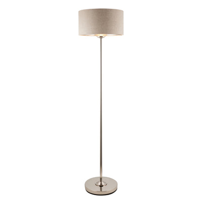Highclere Floor Lamp Brushed Chrome – Natural