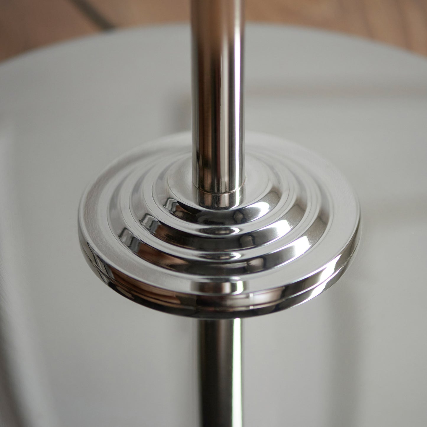 Highclere Floor Lamp Brushed Chrome – Natural