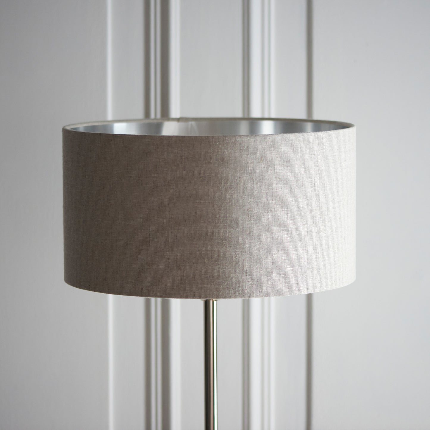 Highclere Floor Lamp Brushed Chrome – Natural