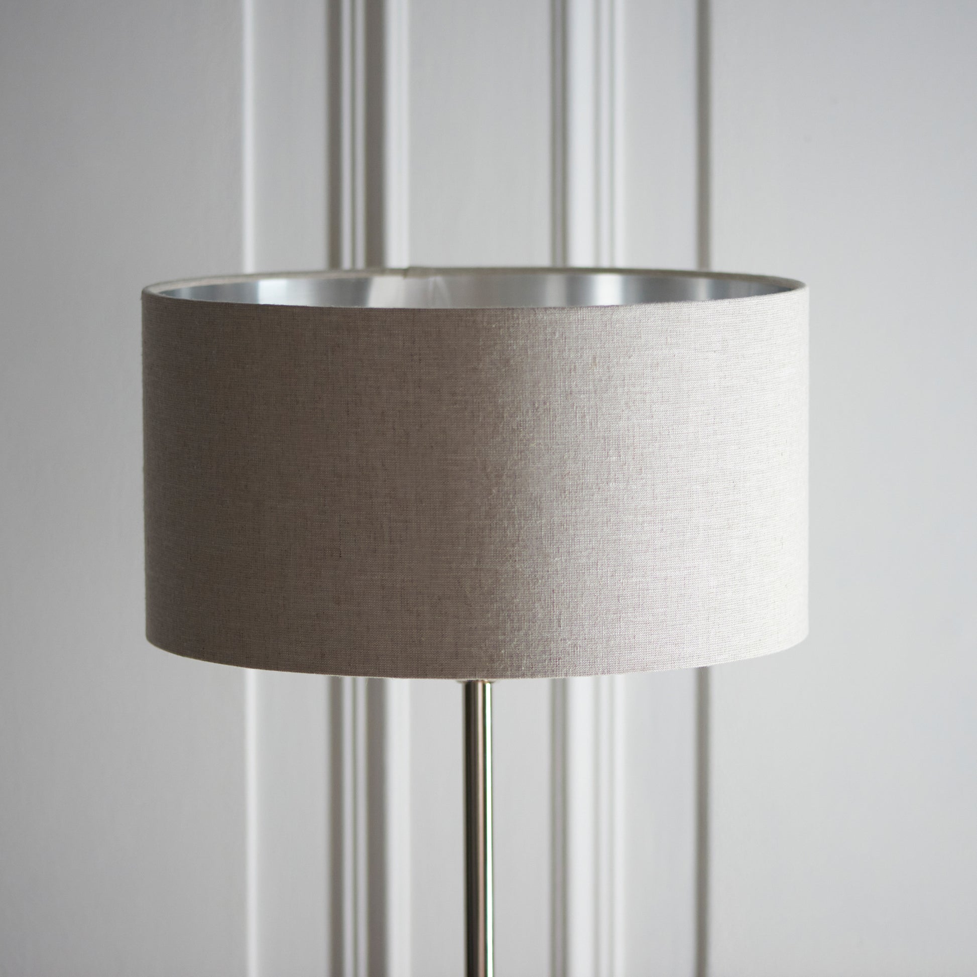 Highclere Floor Lamp Brushed Chrome – Natural
