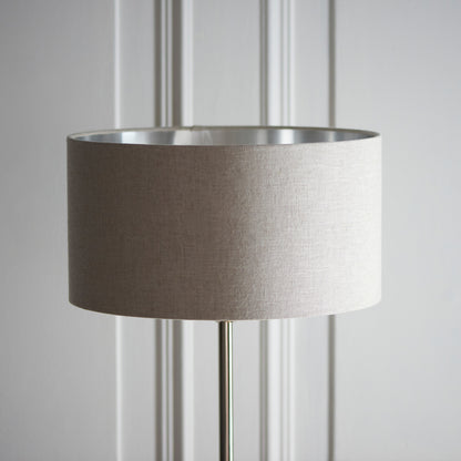 Highclere Floor Lamp Brushed Chrome – Natural