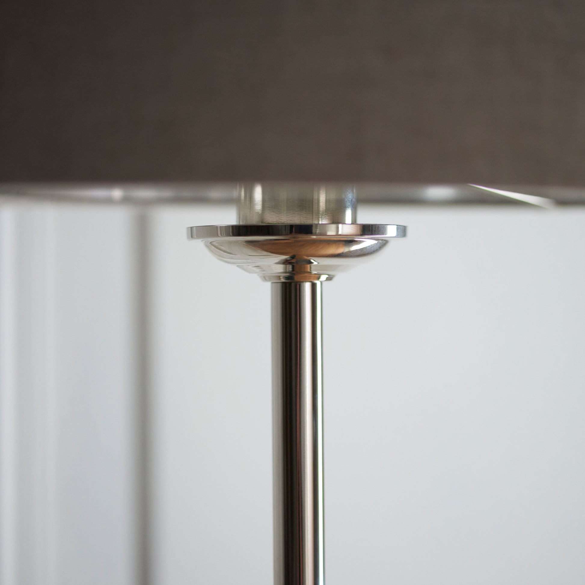 Highclere Floor Lamp Brushed Chrome – Natural
