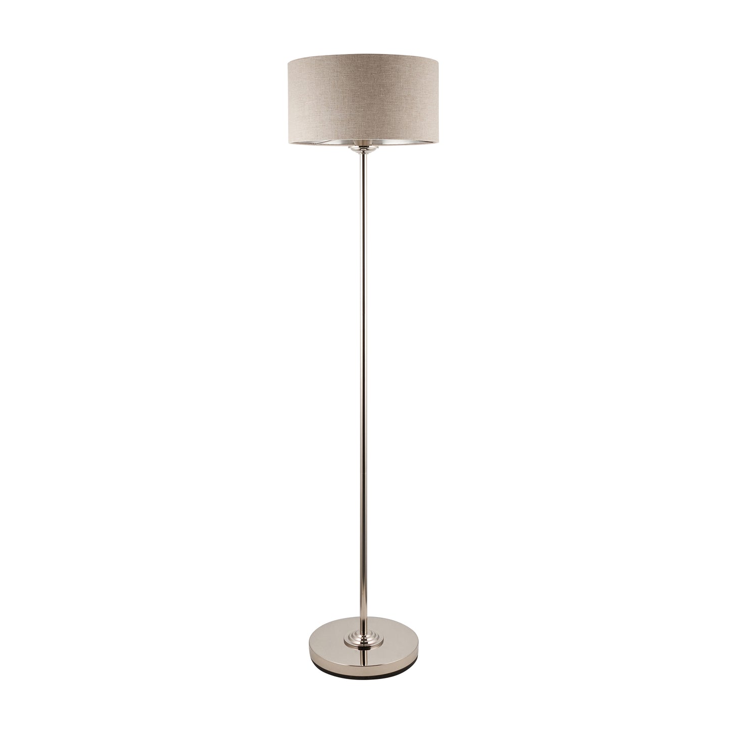 Highclere Floor Lamp Brushed Chrome – Natural