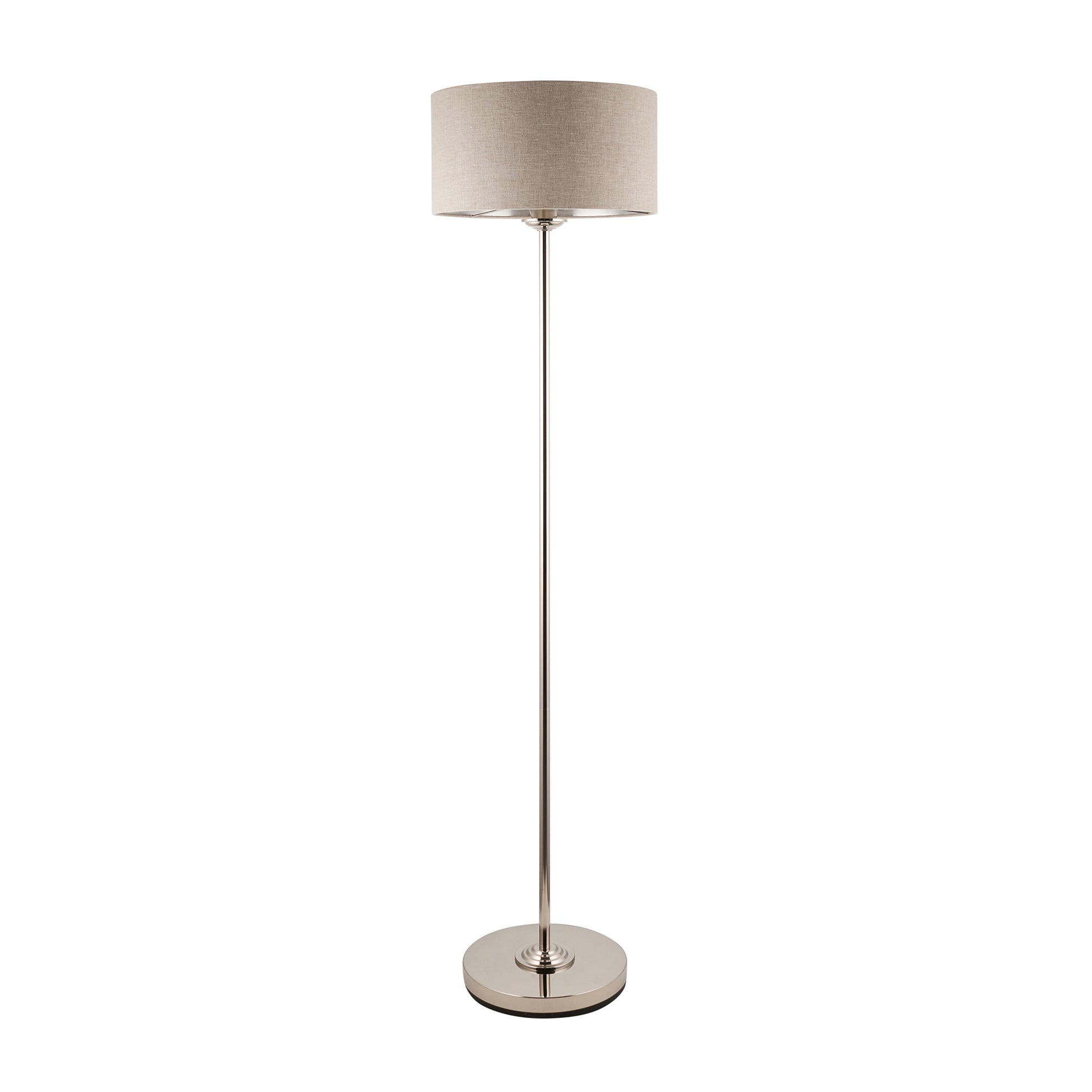 Highclere Floor Lamp Brushed Chrome – Natural