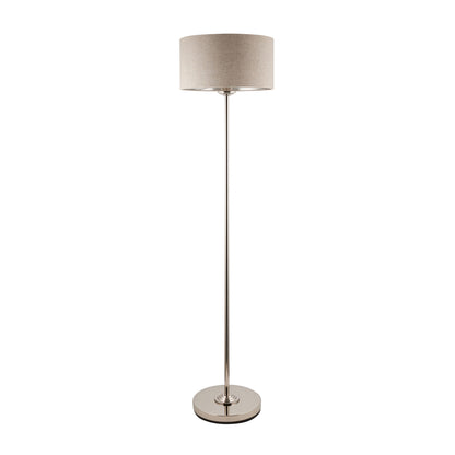 Highclere Floor Lamp Brushed Chrome – Natural