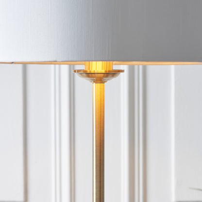 Highclere Floor Lamp Antique Brass – White