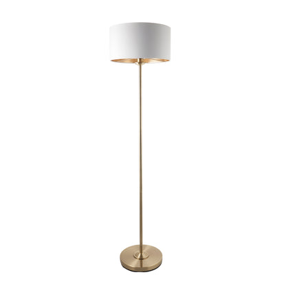 Highclere Floor Lamp Antique Brass – White