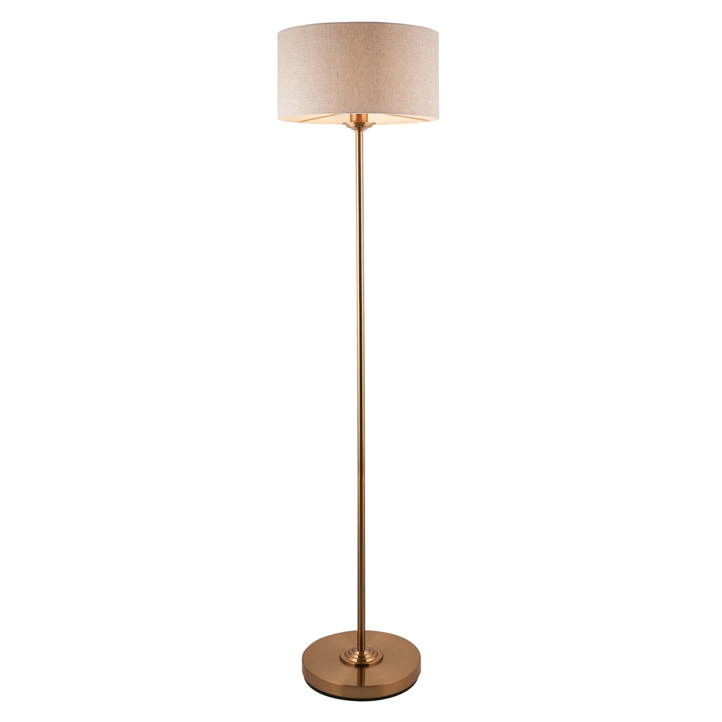 Highclere Floor Lamp Vintage Brass – Natural