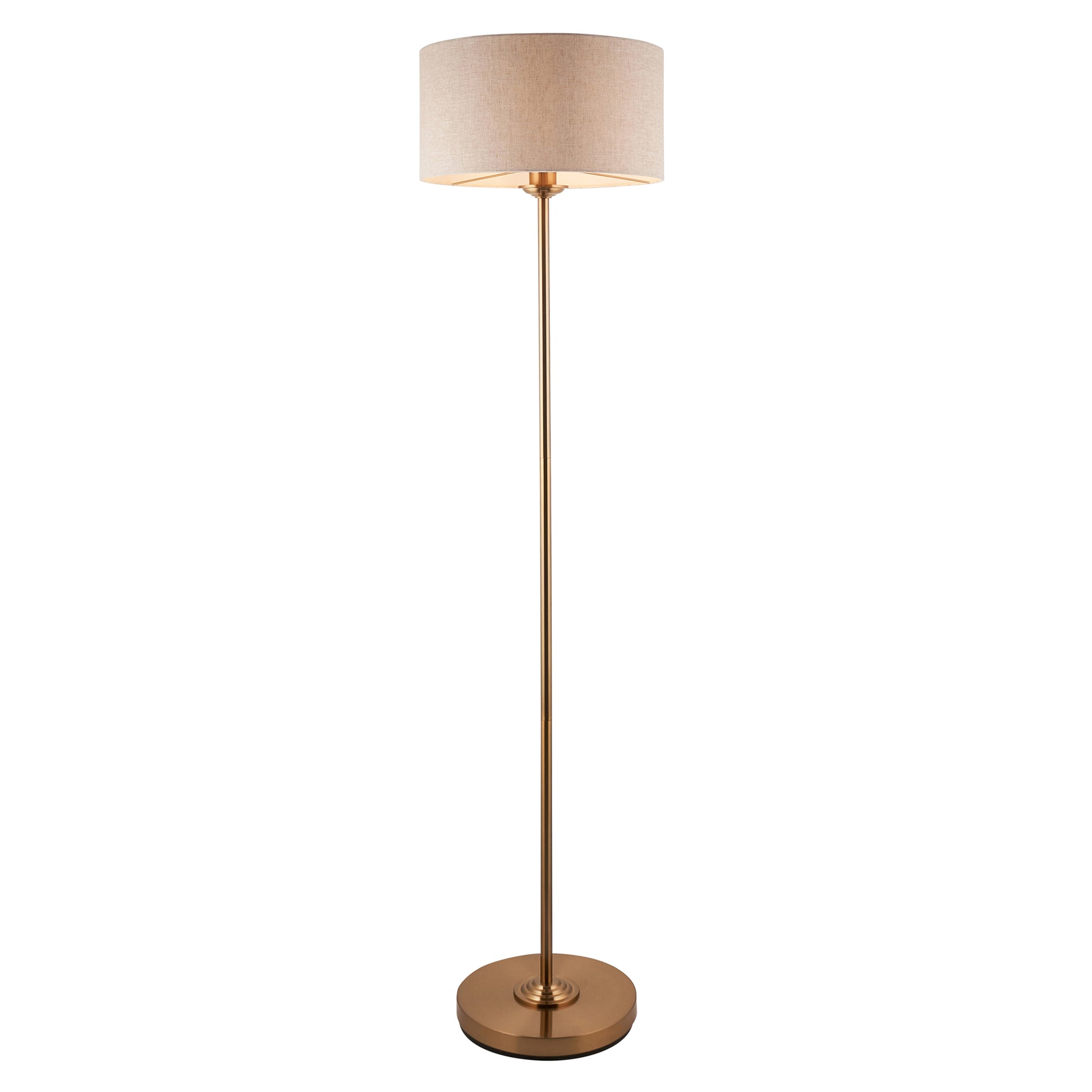 Highclere Floor Lamp Vintage Brass – Natural