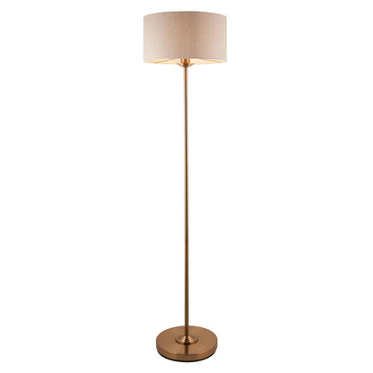 Highclere Floor Lamp Vintage Brass – Natural