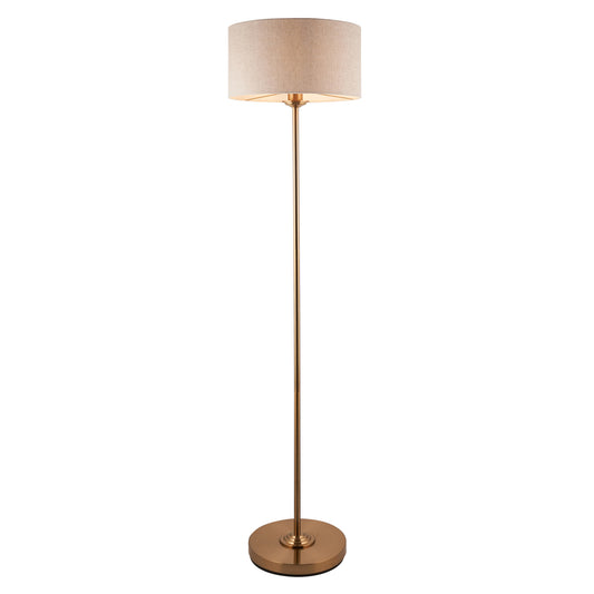 Highclere Floor Lamp Vintage Brass – Natural