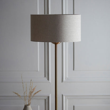 Highclere Floor Lamp Vintage Brass – Natural
