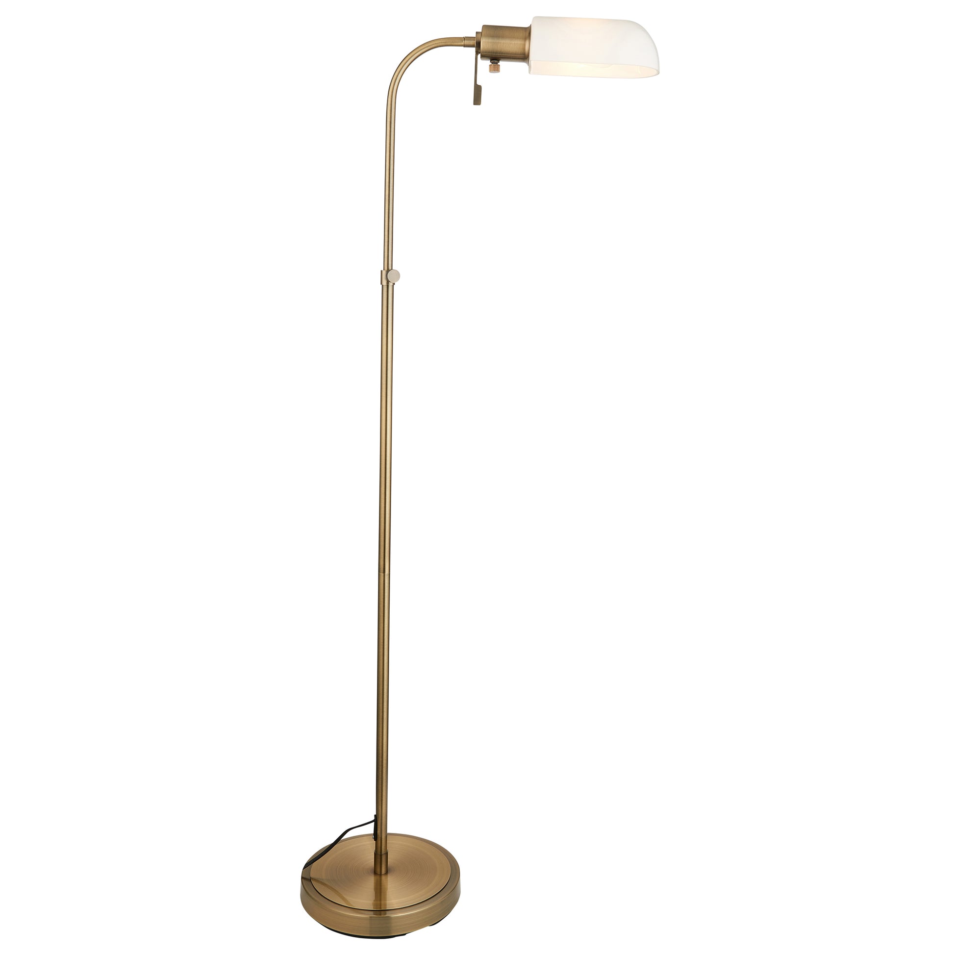 Pharmacy 1 Floor Lamp Antique Brass Opal Glass – Brass