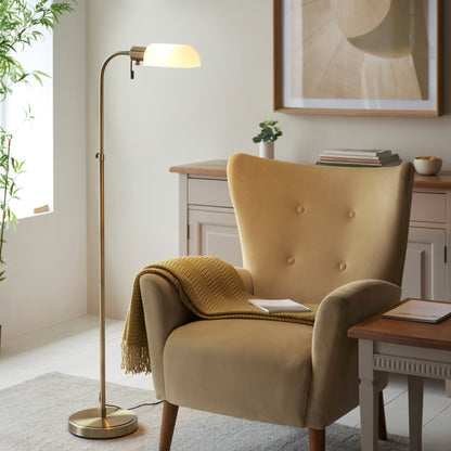 Pharmacy 1 Floor Lamp Antique Brass Opal Glass – Brass