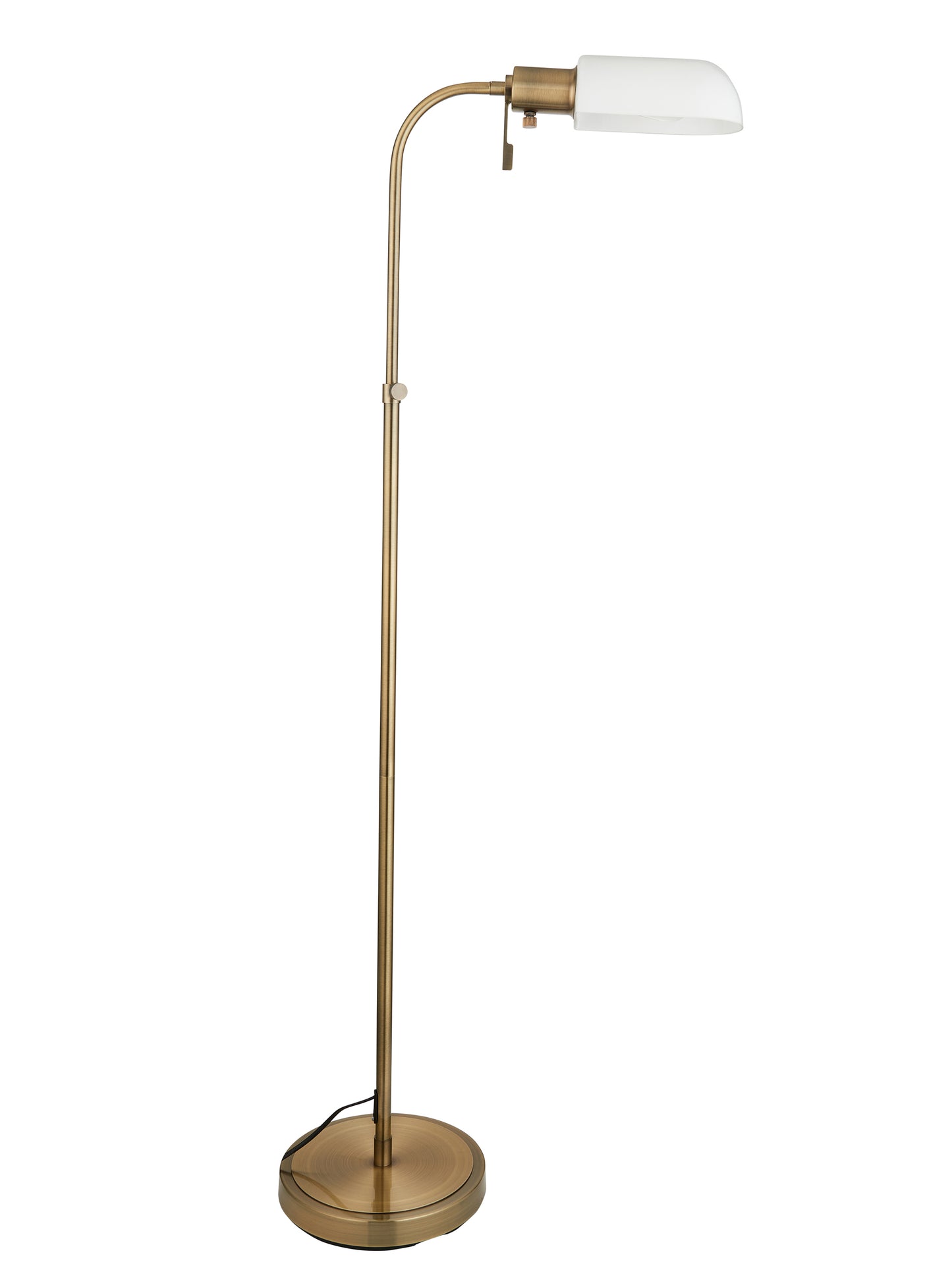 Pharmacy 1 Floor Lamp Antique Brass Opal Glass – Brass