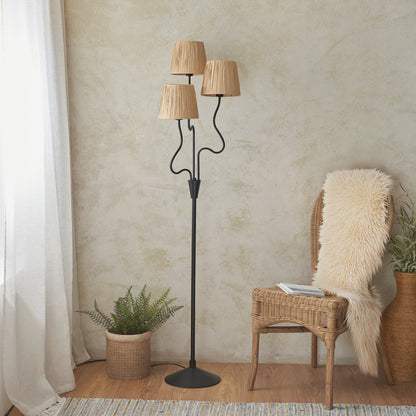 Wriggle 3 Floor Lamp Matt Black – Natural