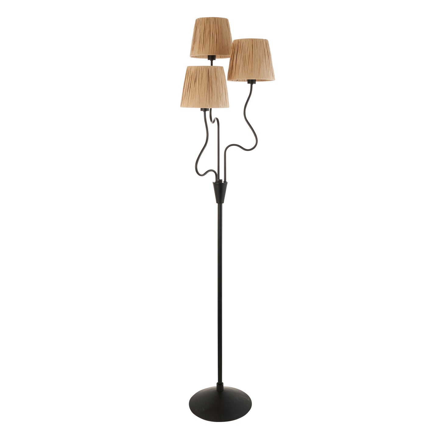 Wriggle 3 Floor Lamp Matt Black – Natural