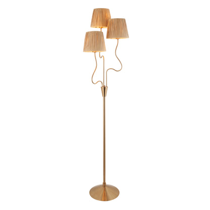 Wriggle 3 Floor Lamp Brushed Aged Brass – Natural