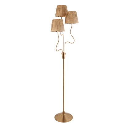 Wriggle 3 Floor Lamp Brushed Aged Brass – Natural