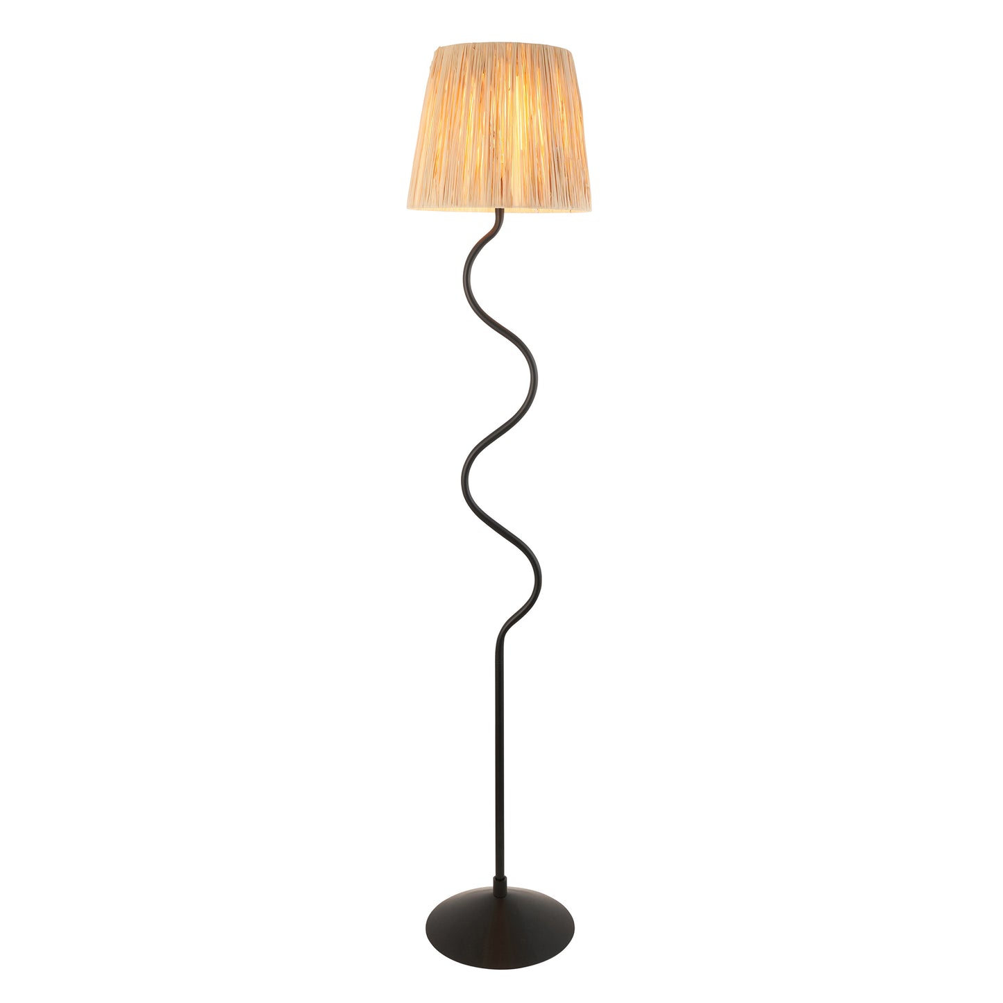 Wriggle 1 Floor Lamp Matt Black – Natural