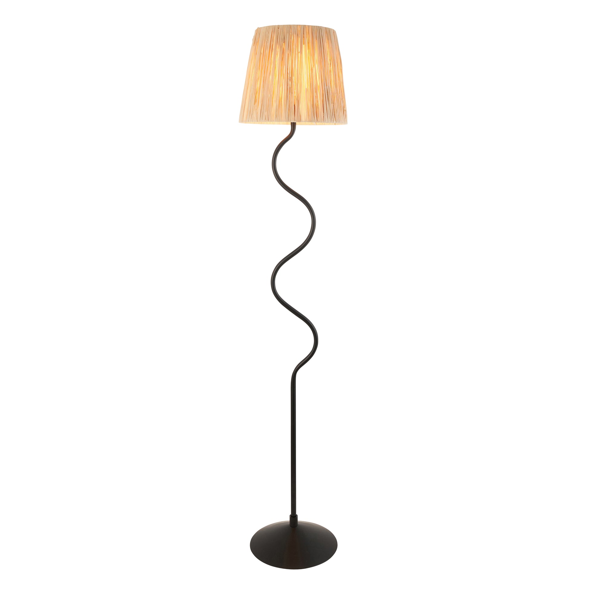 Wriggle 1 Floor Lamp Matt Black – Natural
