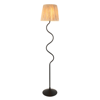 Wriggle 1 Floor Lamp Matt Black – Natural