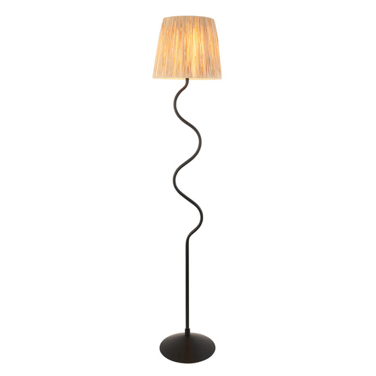 Wriggle 1 Floor Lamp Matt Black – Natural