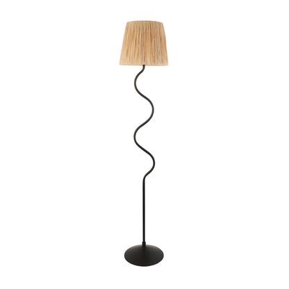 Wriggle 1 Floor Lamp Matt Black – Natural