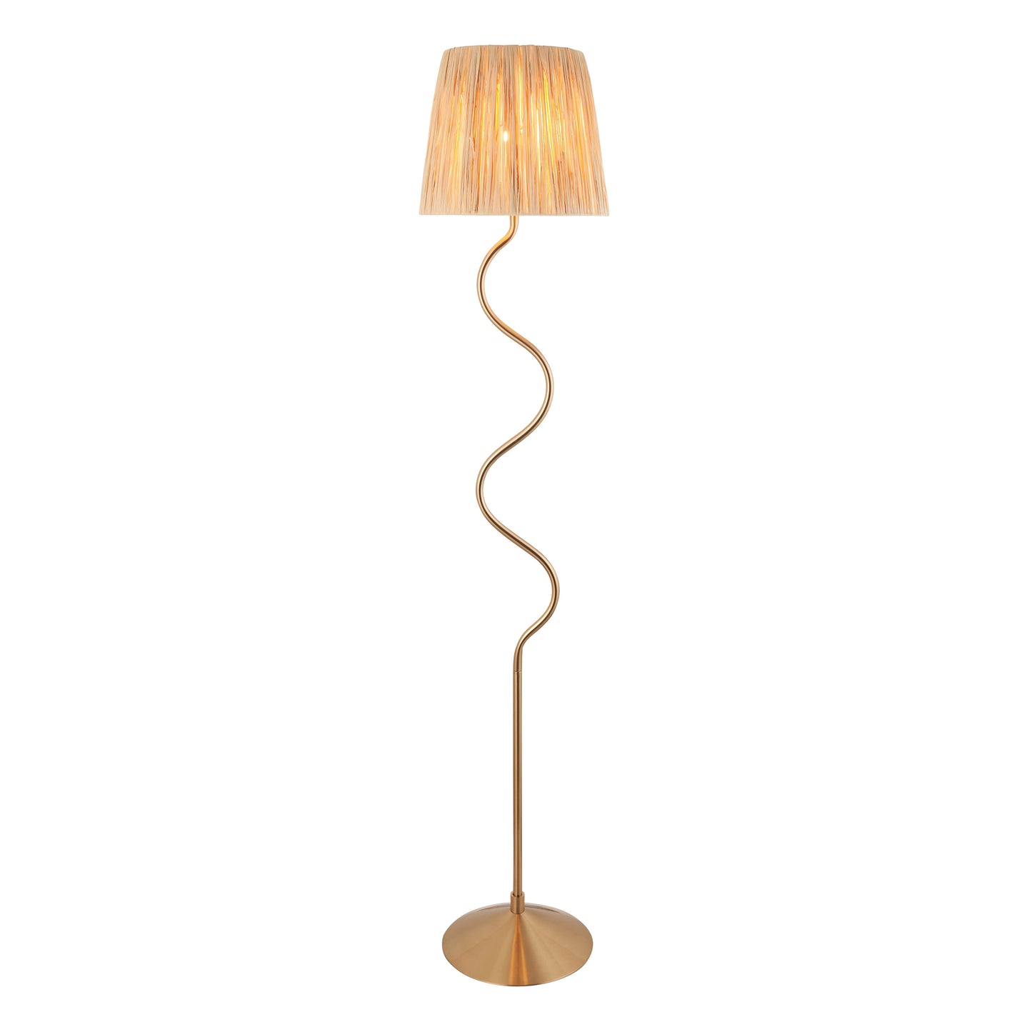 Wriggle 1 Floor Lamp Brushed Aged Brass – Brass