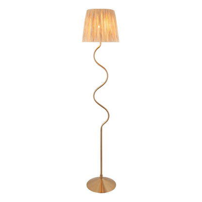 Wriggle 1 Floor Lamp Brushed Aged Brass – Brass